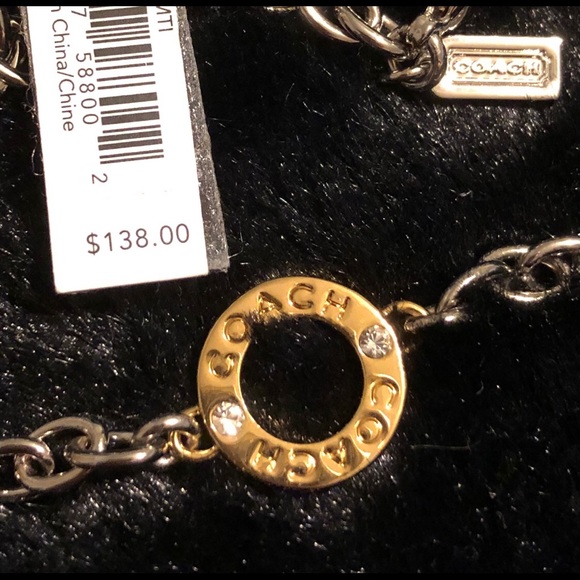 Coach Jewelry - Coach 36 inch circle station necklace with crystals.